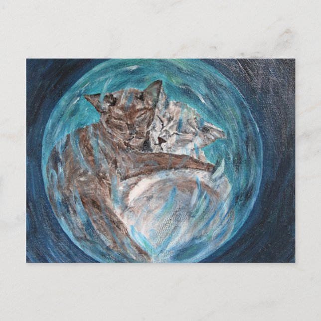 Carte Postale Bubblecats dans le cyberespace (Devant)