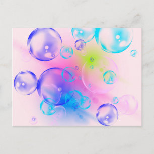 Carte Postale BUBBLES - Image Abstraite colorée de l'art fractal