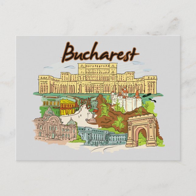 Carte Postale Bucarest, Roumanie Célèbre Ville (Devant)
