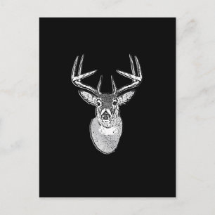 Carte Postale Buck sur noir design White Tail Deer