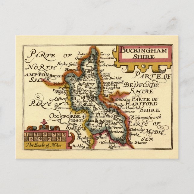 Carte Postale Buckinghamshire Comté Angleterre Ancien Antiquaire (Devant)