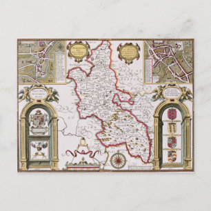 Carte Postale Buckinghamshire, gravée par Jodocus