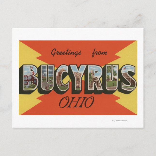 Carte Postale Bucyrus, OhioGrandes lettres ScènesBucyrus, OH (Devant)