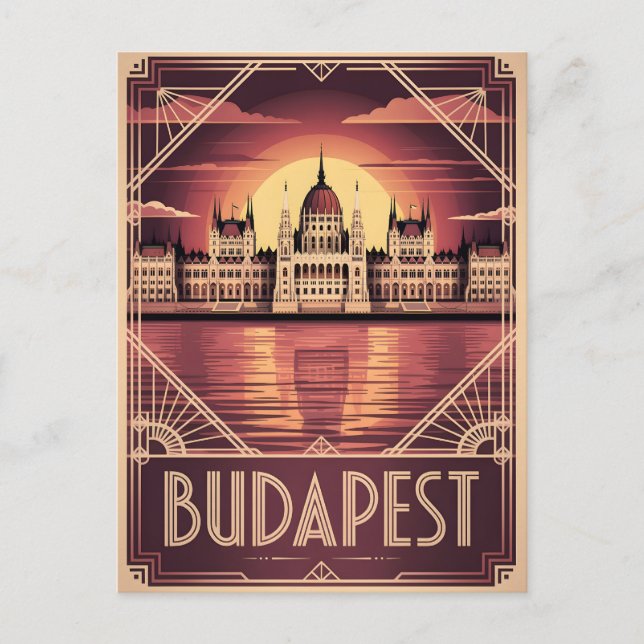 Carte Postale Budapest Art déco vintage (Devant)