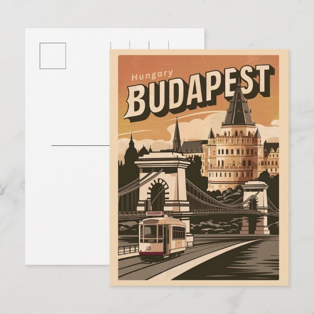 Carte Postale budapest hongrie vintage pont elisabeth (Devant / Derrière)
