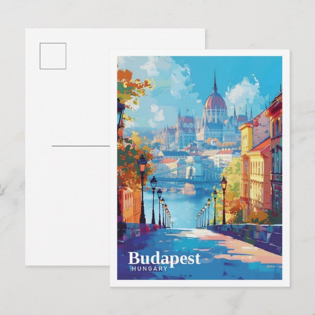 Carte Postale Budapest Hongrie Vintage voyage artistique (Devant / Derrière)