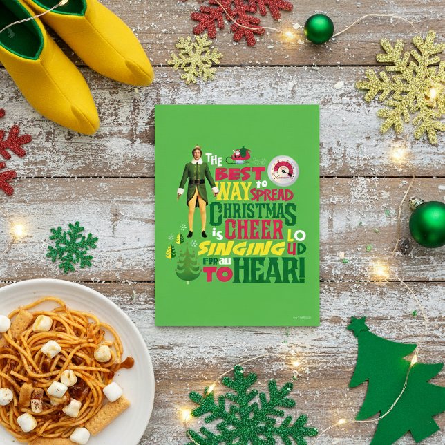 Carte Postale Buddy l'Elfe | Citation graphique de Noël (Créateur téléchargé)