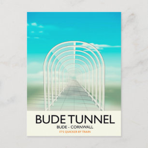 Carte Postale Bude Tunnel, Cornouwall Parodie affiche Voyage