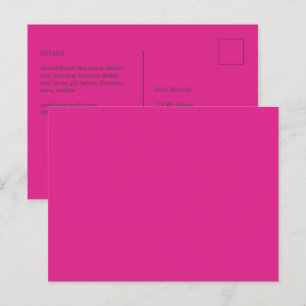 Carte Postale BUDGET CERISE ROSE Mariage moderne