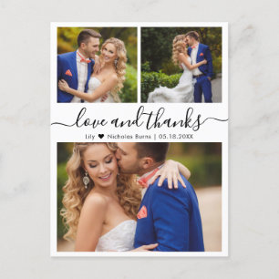 Carte Postale Budget Collage amour et merci Mariage Merci