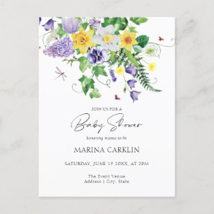 Carte Postale Budget Daffodiques et Baby shower Fleur sauvage