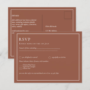 Carte Postale BUDGET Dark Terracotta Mariage monochrome