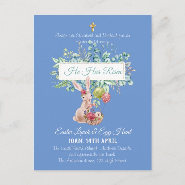 Carte Postale Budget d'invitation religieuse de Pâques (Devant)