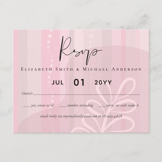 Carte Postale Budget Dusty rose moderne Mariage Abstrait (Devant)