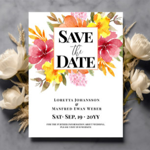 Carte Postale Budget Enregistrer la date Floral