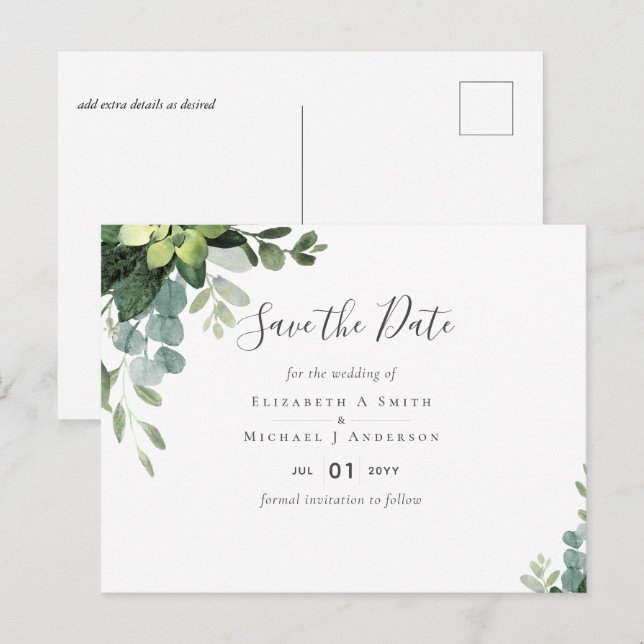 Carte Postale BUDGET Eucalyptus Mariage de verdure (Devant / Derrière)