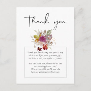 Carte Postale BUDGET Fleurs d'automne de mariage à la cannelle d