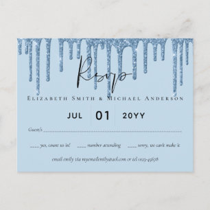 Carte Postale Budget Joli fille Parties scintillant BLEU mariage