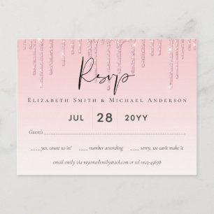 Carte Postale Budget Joli mariage fille RSVP Parties scintillant