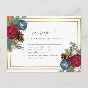 Carte Postale BUDGET  Mariage d'hiver Bourguignon sarcelle bleu 