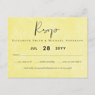 Carte Postale BUDGET Mariage Écriture Turquoise Jaune