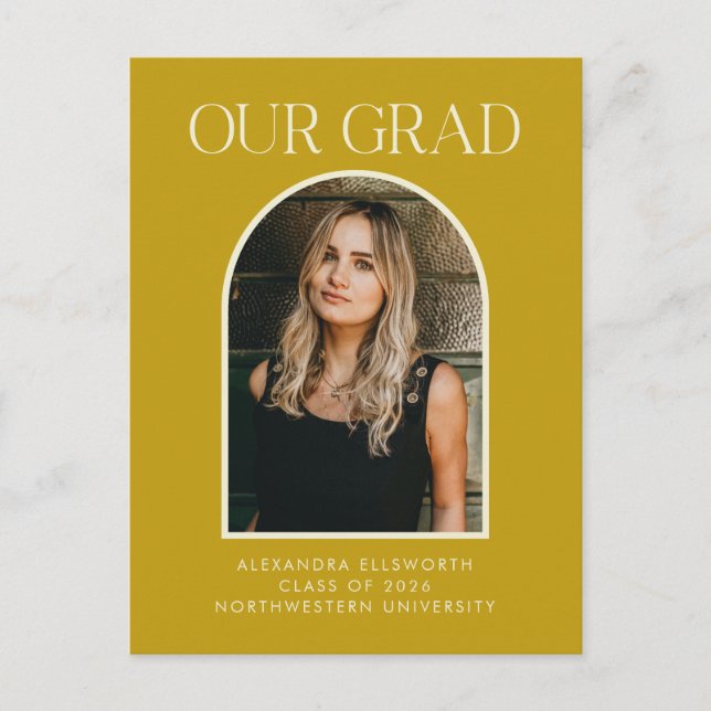 Carte Postale Budget Moderne Photo Arc Jaune Diplôme (Devant)