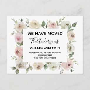 Carte Postale Budget Moving Faire-part Dusty rose Floral