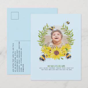Carte Postale BUDGET Nouveau Bébé photo cadeaux Bees tournesols