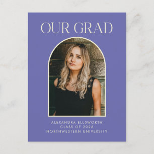 Carte Postale Budget Photo moderne Purple Arch Graduation 