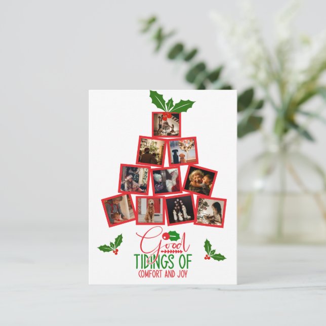 Carte Postale Budget Photo personnalisée Noël rouge (Debout devant)
