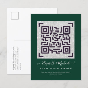Carte Postale Budget QR Code Website RSVP Mariage de l'hôtel Dét