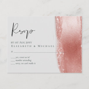Carte Postale Budget Rose Parties scintillant or  Foil Look Mari