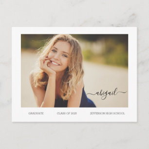 Carte Postale BUDGET Senior Modern Photo Grad Faire-part