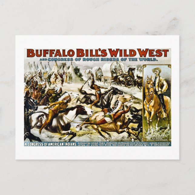 Carte Postale Buffalo Bill Wild West 1899 (Devant)