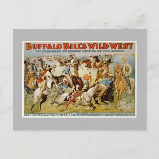 Carte Postale Buffalo Bill wild west show, c1899. (Devant)
