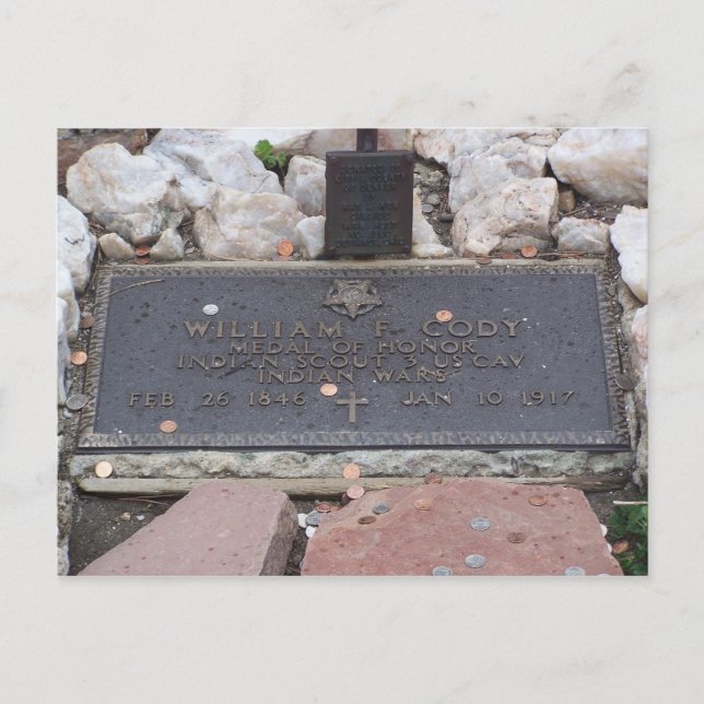 Carte Postale Buffalo Bill - William Cody Grave (Devant)