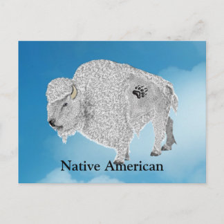 Carte postale Buffalo blanc