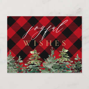 Carte Postale Buffalo Cabine rustique Vérifier Noël Joyeux