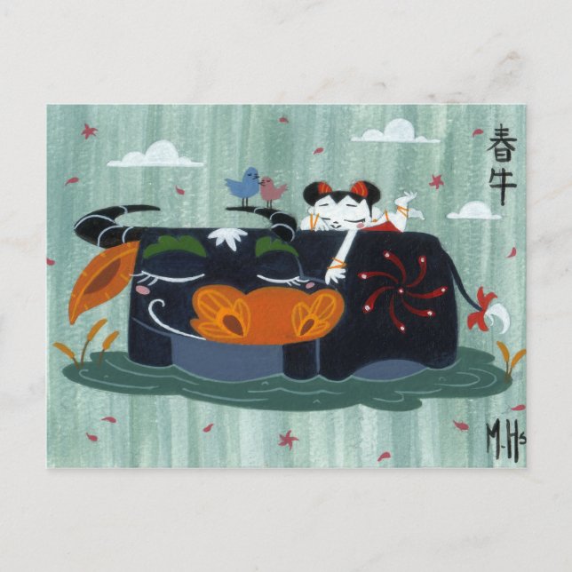 Carte Postale Buffle du printemps (Devant)