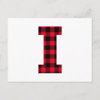 Buffle rouge et noir plaqué Gras Lettre I Monogram