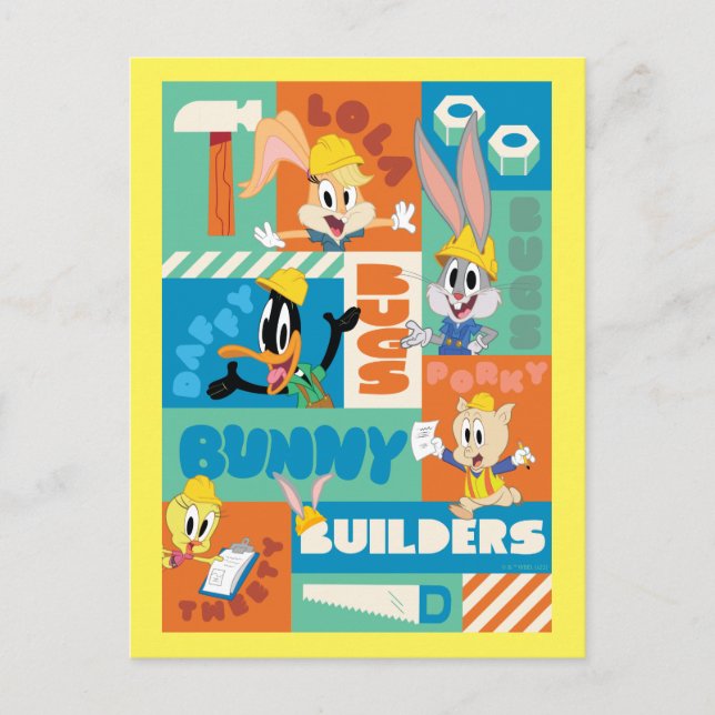 Carte Postale BUGS BUNNY BUILDERS™| Character Grid Pattern (Devant)