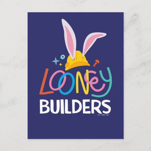 Carte Postale BUGS BUNNY BUILDERS™| Hard Hat Stacked Logo (Devant)