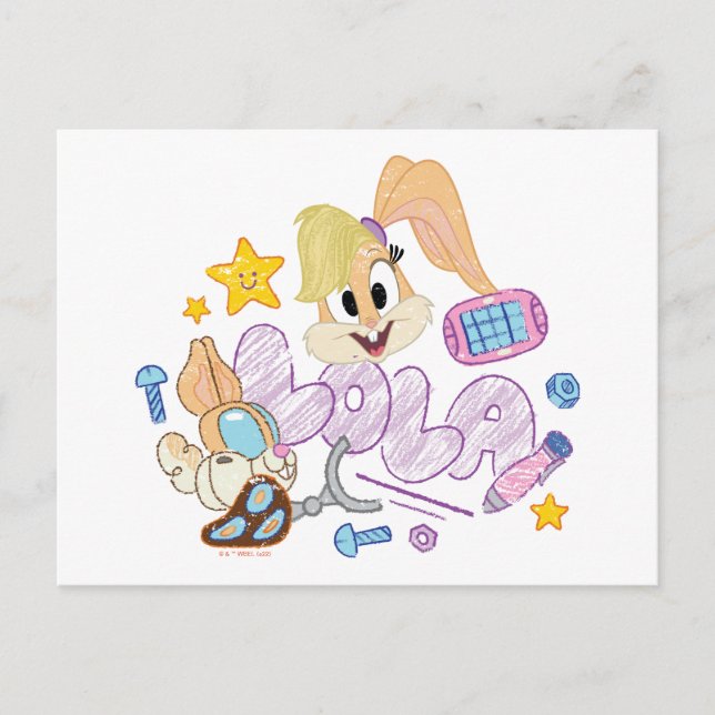 Carte Postale BUGS BUNNY BUILDERS™| Lola Sketch Art (Devant)