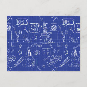Carte Postale BUGS BUNNY BUILDERS™ Motif de plan de croquis