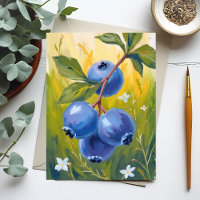 Buisson de myrtilles | Peinture aquarelle de fruit