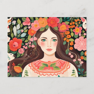 Carte postale bulgare femme mignonne Motif