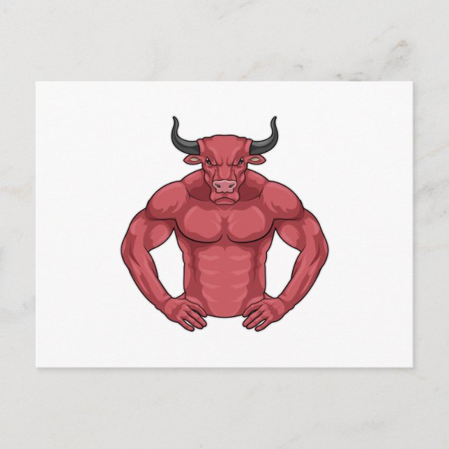 Carte Postale Bull comme Bodybuilder extrême (Devant)