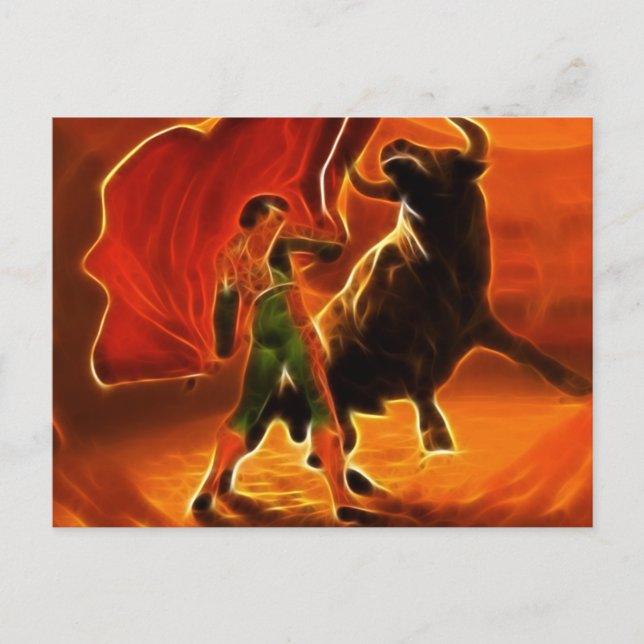 Carte Postale Bull Fighter Et El Toro (Devant)