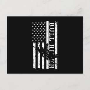 Carte Postale Bull Rider USA Drapeau Cowboy Rodeo Pays Ouest G