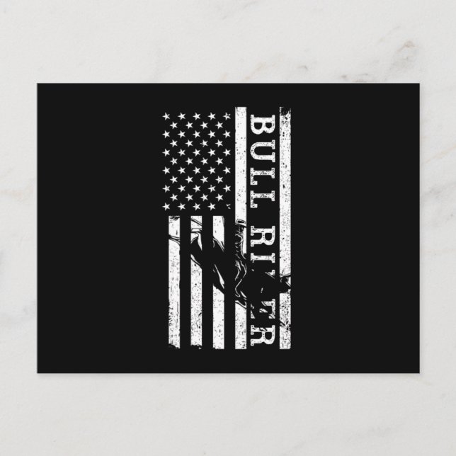 Carte Postale Bull Rider USA Drapeau Cowboy Rodeo Pays Ouest G (Devant)